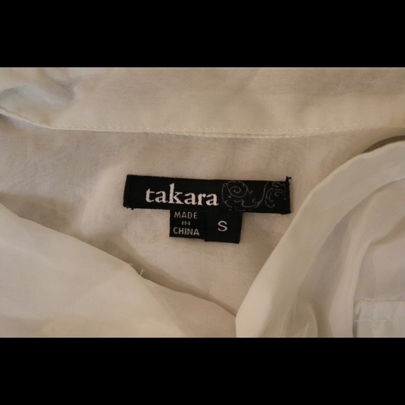 New with tags sheer white button up blouse collar - Picture 6 of 8